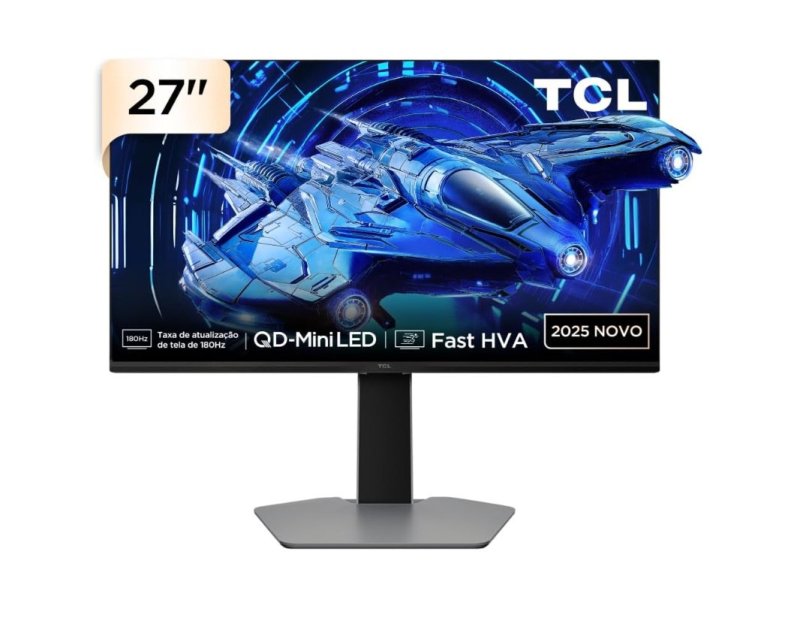 Monitor Gamer TCL 27 Polegadas QLED Mini LED QHD G64 180Hz 1ms (GtG) Freesync HDR 600 nits 27G64