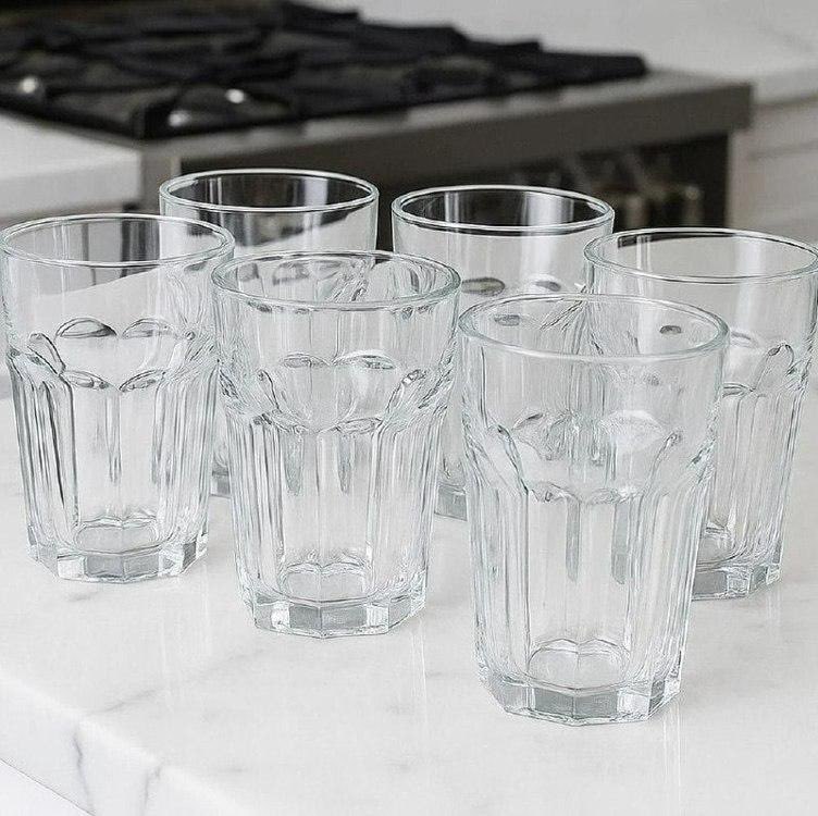 Copos De Vidro Grosso Original Line Glass De 400 Ml Água Suco Drink Premium Cor Transparente
