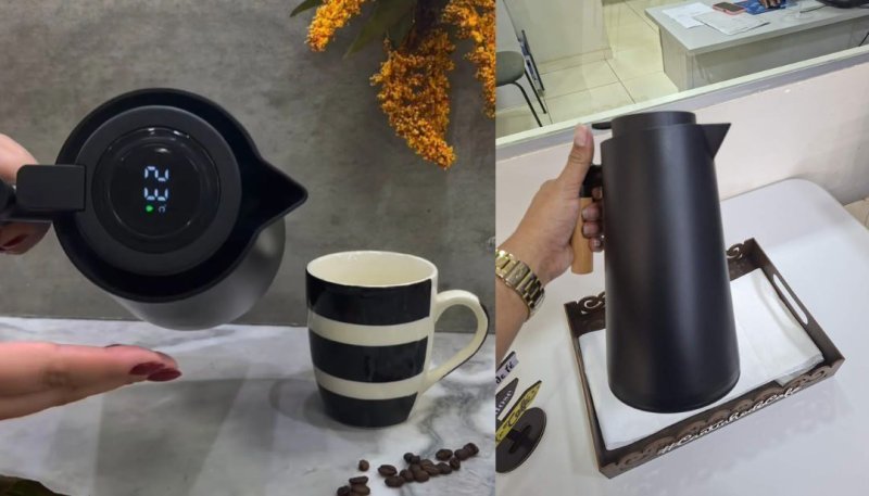 Garrafa Térmica 1 Litro Com Termômetro Led Para Chás / Café