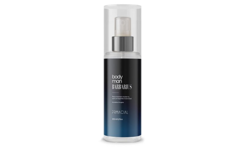 Body Splash Masculino Barbarius 200ML Primacial Perfume Amadeirado