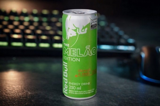 Pack de 4 latas, Red Bull Energético, Maracujá e Melão, 250ml