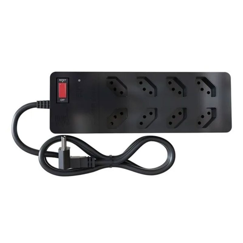 FILTRO DE LINHA + DPS ICLAMPER 8 TOMADAS LCF PRETO