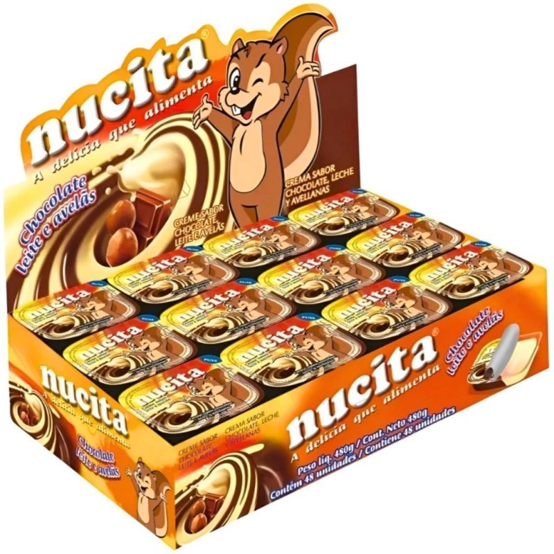 Creme Avelã Chocolate Bicolor 480g C/48unidades 10g Nucita Docinho Infantil