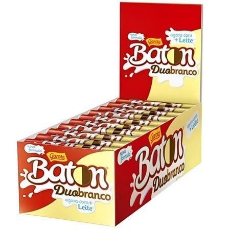 Chocolate Duo Branco Baton Ao Leite C/30Un Garoto