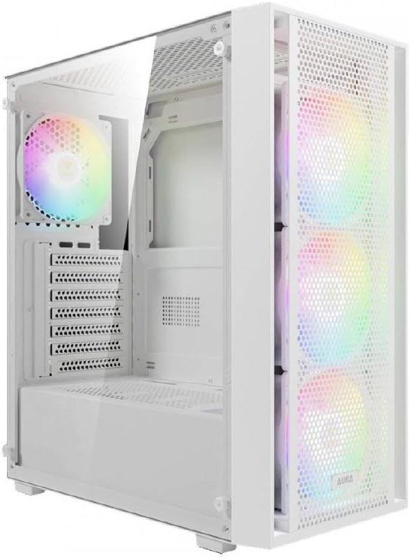 Gabinete Gamer Gamdias Aura GC2 Elite ARGB Branco com 4 fans AURA GC2 ELITE ARGB