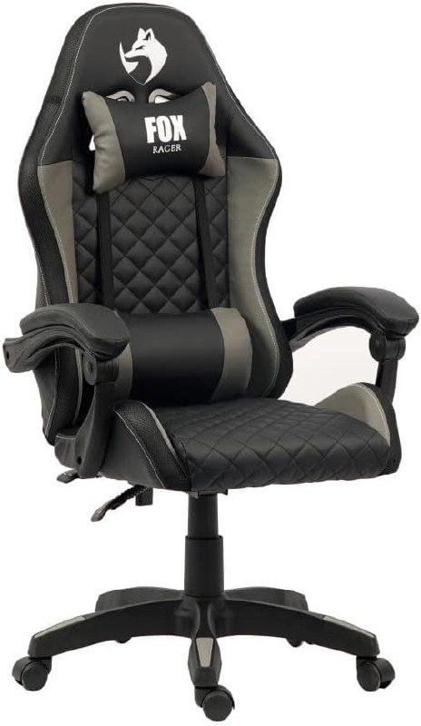 Fox Racer Vulpes Cinza WZ-318 - Cadeira Gamer Confortável