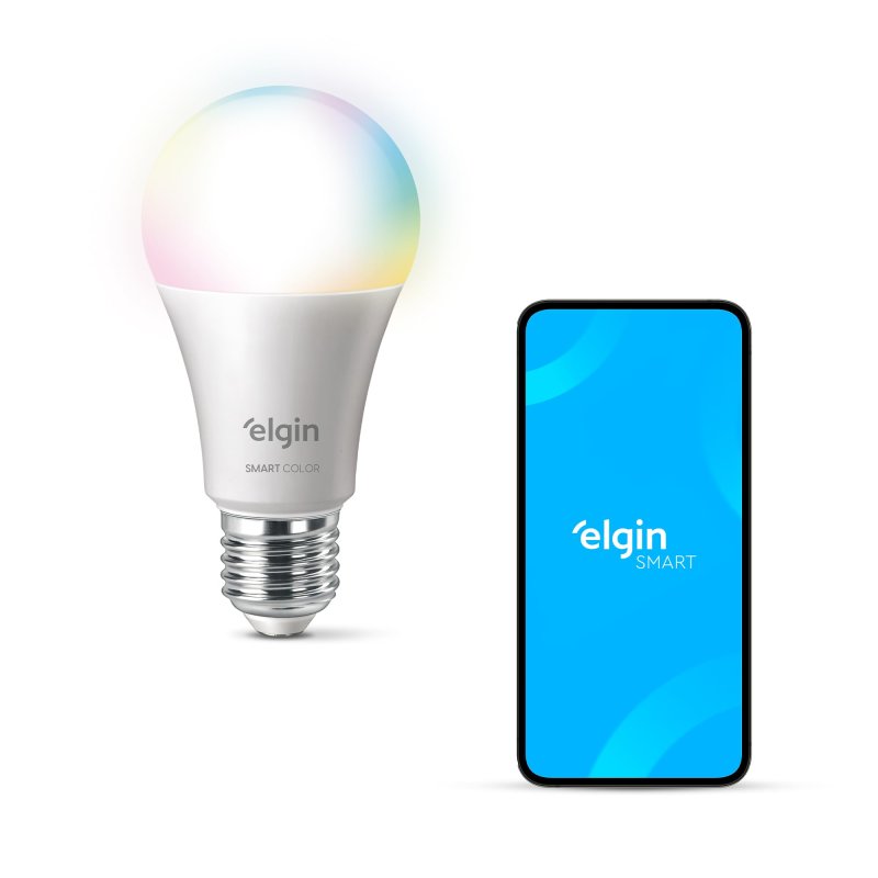 Lâmpada Inteligente Mais Potente 15W Smart Color RGB Wifi Elgin compatível com Alexa e Google Home