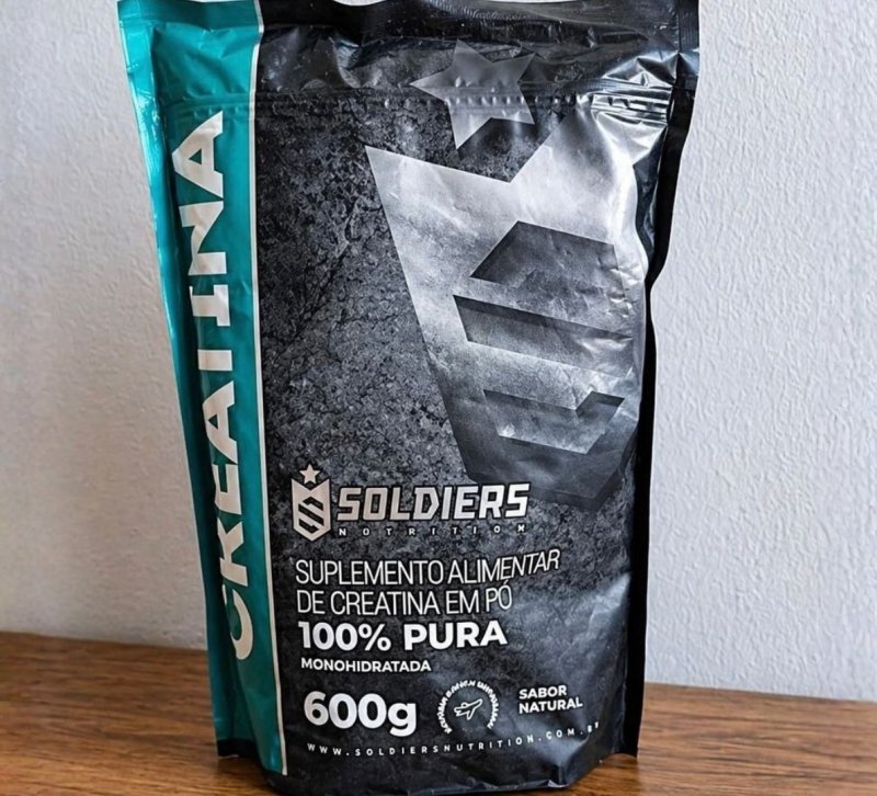 Creatina Monohidratada 600g 100% Pura Importada Soldiers Nutrition Suplemento Performance Muscular Força
