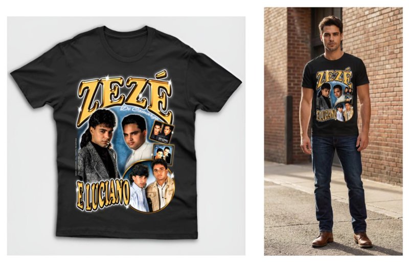 Camiseta Algodão Zezé Di Camargo E Luciano (P/M/G/GG)