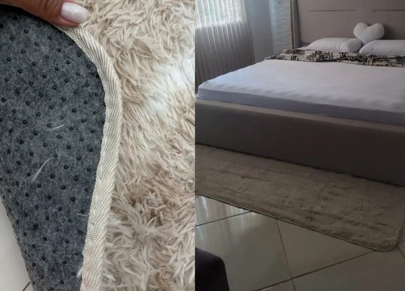 Passadeira Peluda 1x0,60 Bege Felpudo Texfine Para Corredor E Quarto 1 M 60 Cm