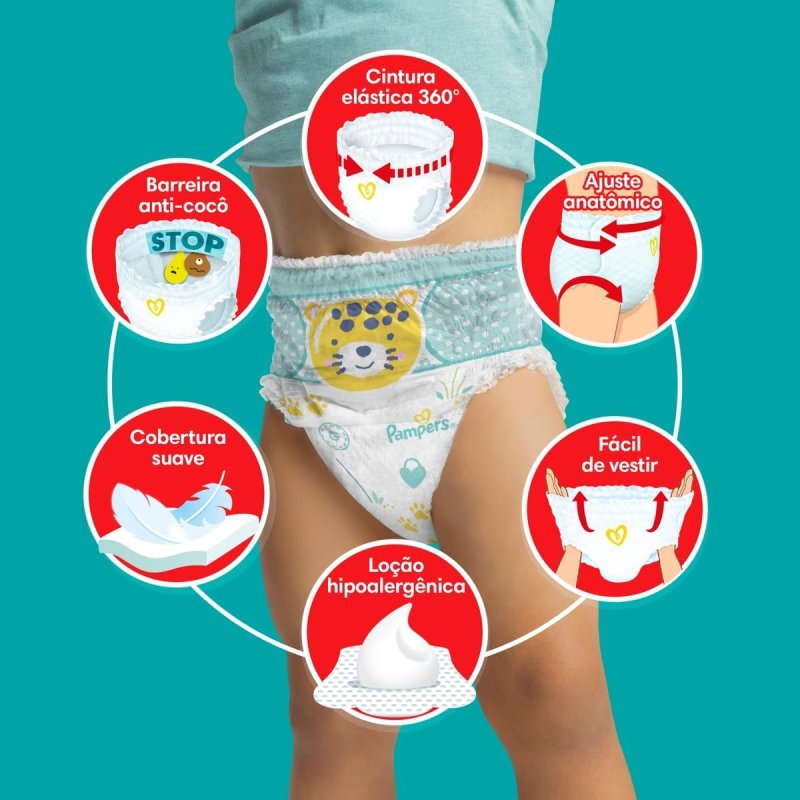 Fralda Pampers Pants Ajuste Total Tamanho XXG, 120 Unidades