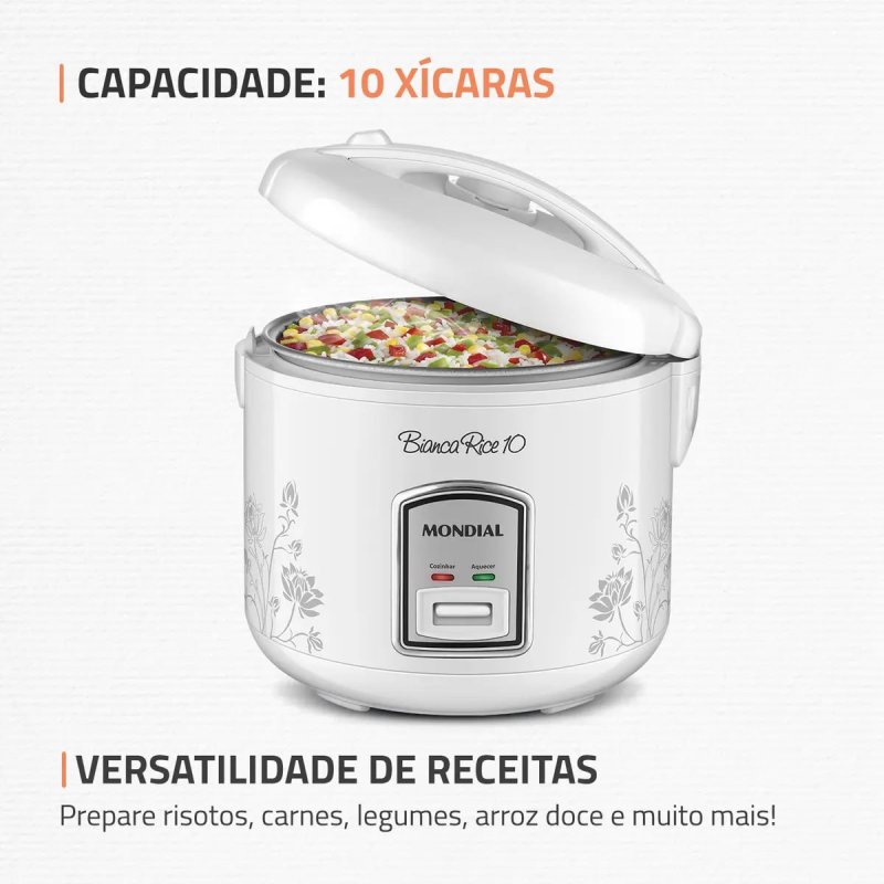 Mondial Panela Elétrica Bianca Rice 10 - 700W - Branca