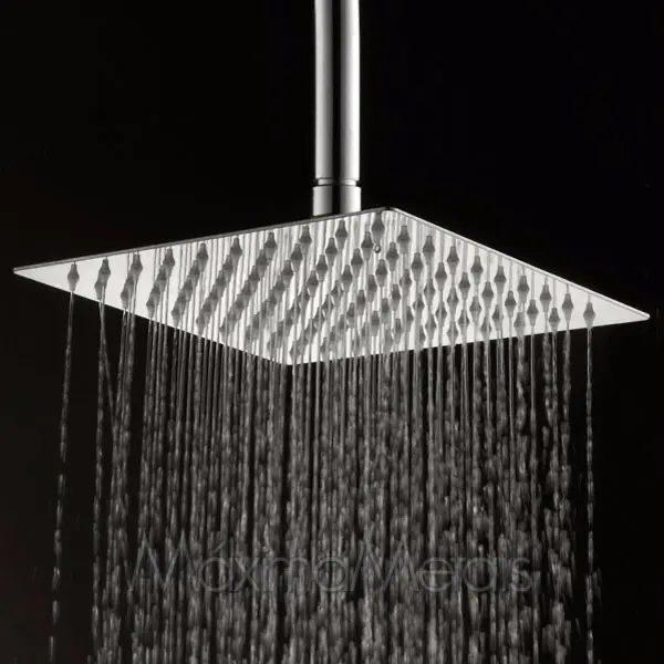 Ducha De Teto 20cm Inox Ss304 Slim 20x20 Com Braço