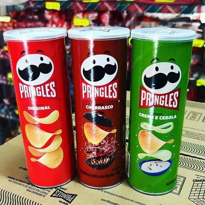 Pringles Pack Promo Salgadinho de Batata Frita 3 Sabores - Original, Creme e Cebola e Churrasco