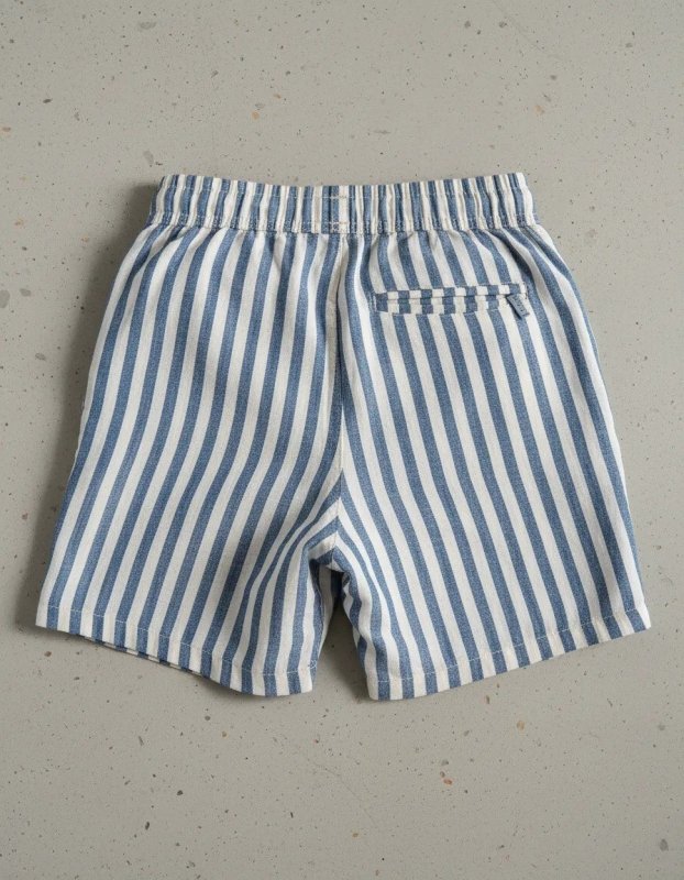 Shorts Mauricinho Listrado Masculino Haryn Menswear Azul Listra Larga