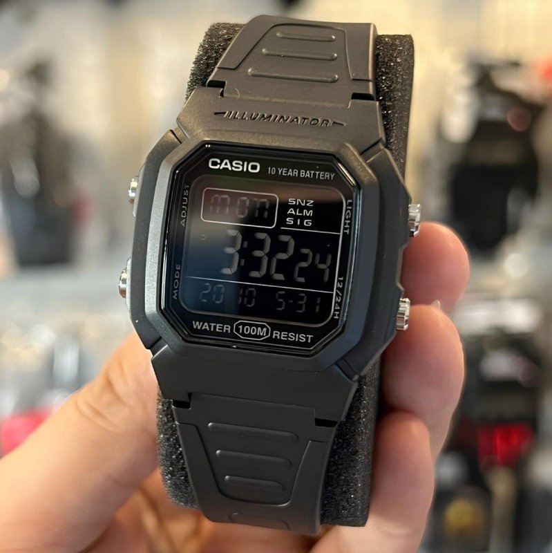 Relógio Casio Masculino Digital Negativo W-800h-1bvdf Preto