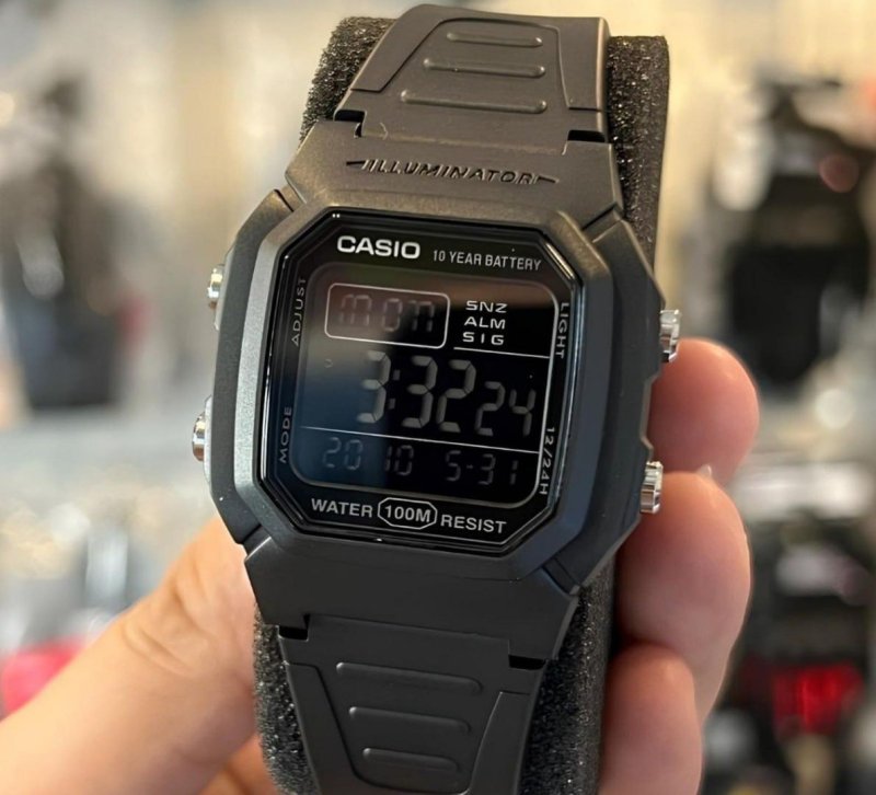 Relógio Casio Masculino Digital Negativo W-800h-1bvdf Preto