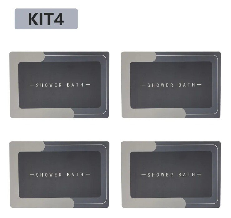Kit4 Tapetes Para Banheiro Tapete Mágico Ultra Para Absorção + Frete Grátis