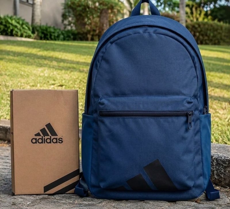 Mochila Essentials Back To Campus Bars adidas Dusky Petrol / Black Liso