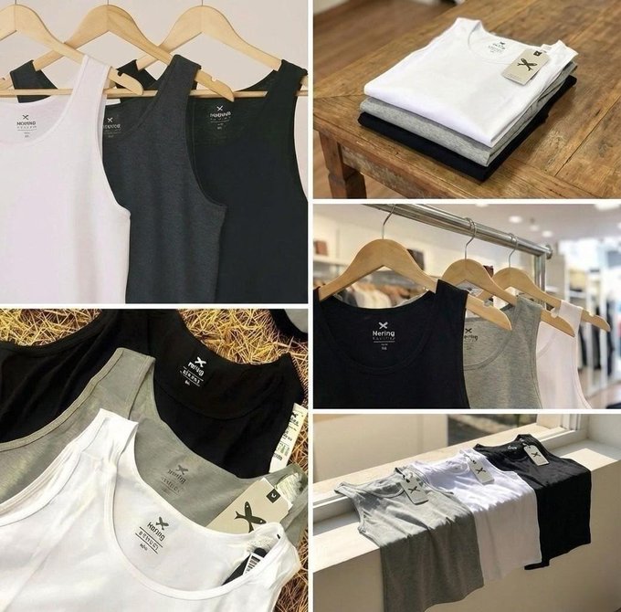 Kit com 3 Regatas Slim Hering + Frete Grátis