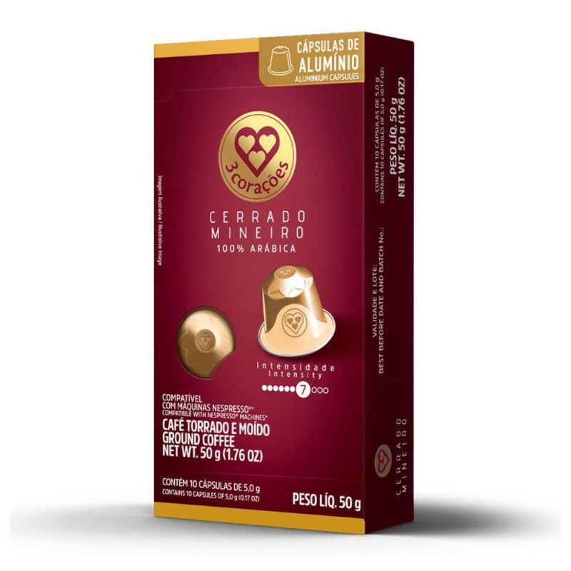 3 Corações 10 Cápsulas de Café Cerrado Mineiro