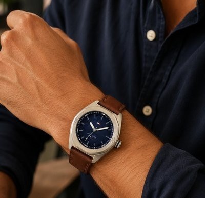 Relógio Tommy Hilfiger Shane Masculino Em Couro Marrom 17922