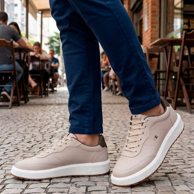 Sapatênis Sandrini Ivory Masculino Casual Estilo Confortável (39 a 44)