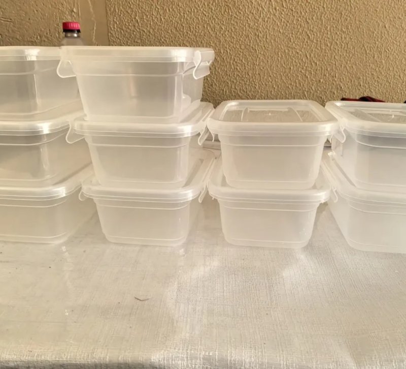 Kit 10 Potes 750ml Com Tampa Trava Plástico Transparente Para Mantimentos E Alimentos