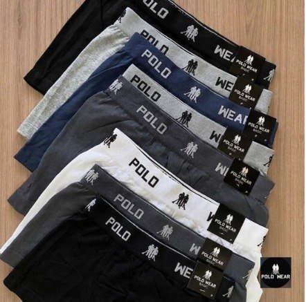 Kit 10 Cuecas Boxer Lisa Polo Wear Sortido