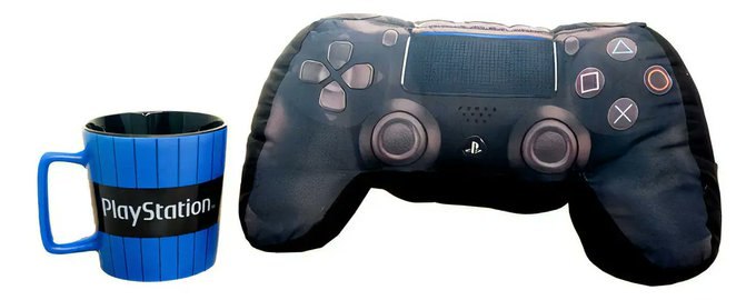 Kit Caneca Playstation E Almofada Controle Playstation