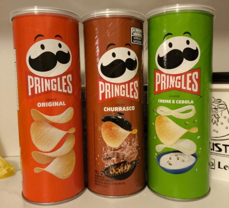 Pringles Pack Promo Salgadinho de Batata Frita 3 Sabores - Original, Creme e Cebola e Churrasco