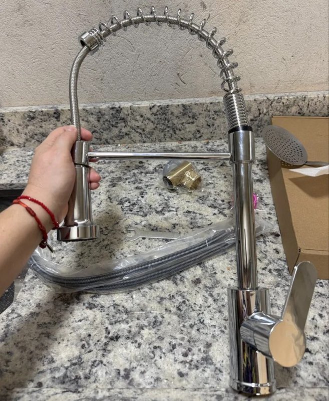 Torneira Cozinha Gourmet Flexível B22-silvery