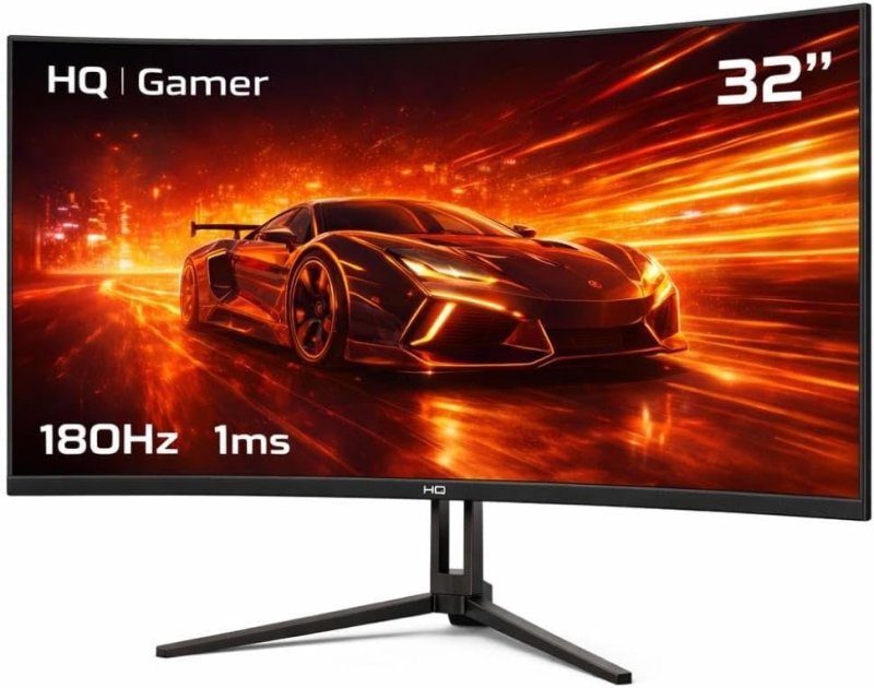 Monitor Gamer HQ Ultra 32" Curvo 1ms, 180Hz, Quad HD (QHD)