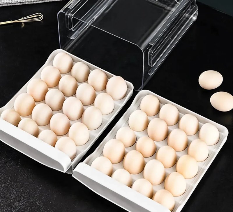 Organizador Porta Ovos 40un Com Tampa Geladeira Cozinha Branco