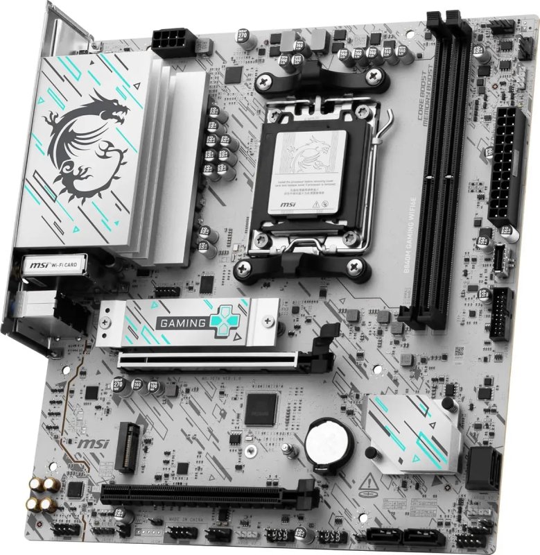 Placa Mãe Msi B840m Gaming Wifi6e Am5 2xddr5 Amd B840 Matx Cor Branco