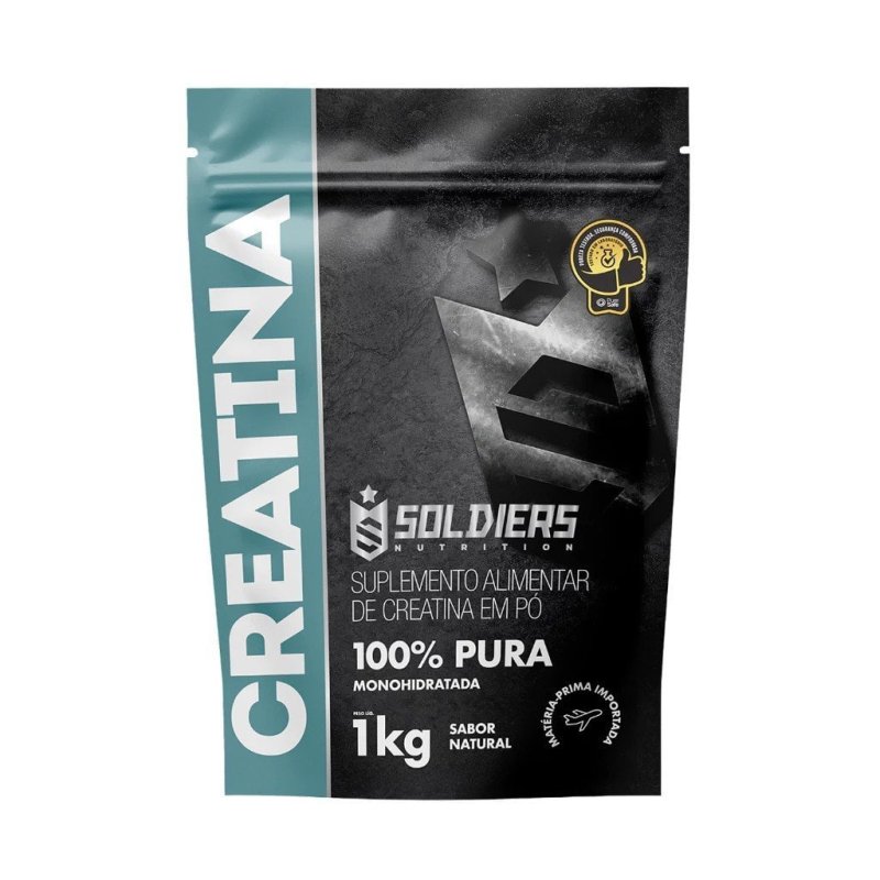 Creatina 1kg Suplemento Monohidratada em Pó 100% Pura Importada Soldiers Nutrition