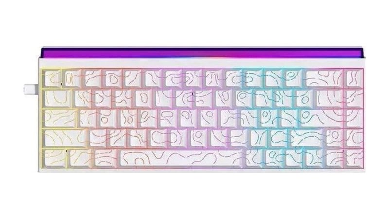 Teclado Mecanico Ajazz NK68, Rainbow, Switch Vermelho, Branco, NK68-Wh