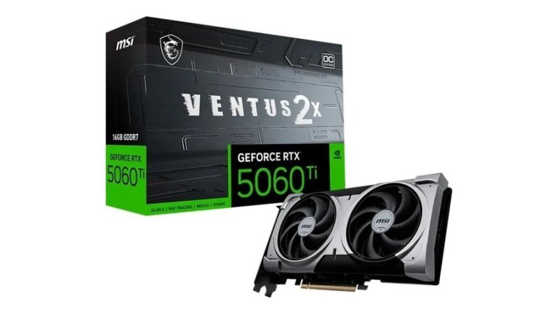 Placa De Video Msi Geforce Rtx 5060 Ti Ventus 2x Oc Black Plus 16GB