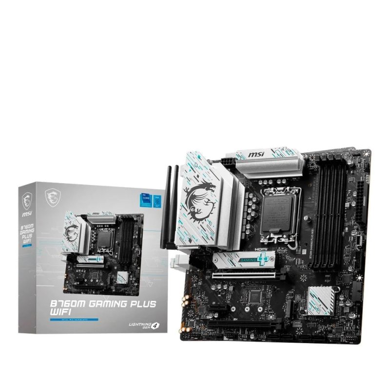 Placa-Mãe MSI B760M Gaming Plus, Intel LGA 1700, M-ATX, DDR5, Wi-Fi, Preto B760M GAMING PLUS WIFI
