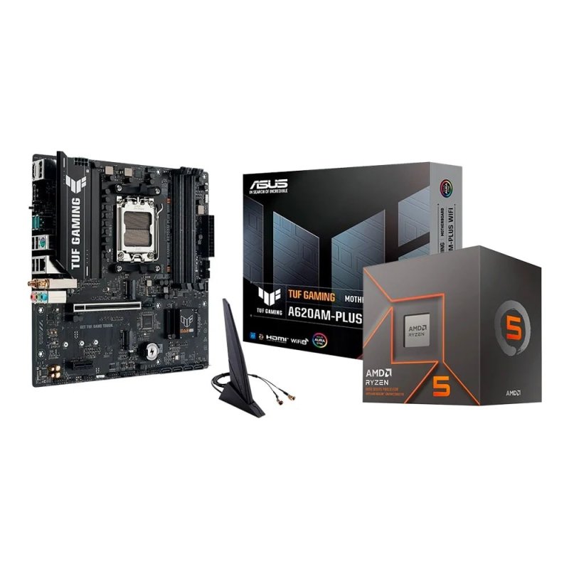 Kit Processador AMD Ryzen 5 8500G + Placa Mãe ASUS TUF GAMING A620AM-PLUS WIFI