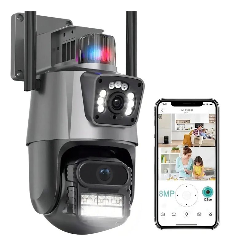 Câmera Segurança Wifi IP P11 Lente Dupla 6MP 360° À Prova D'água