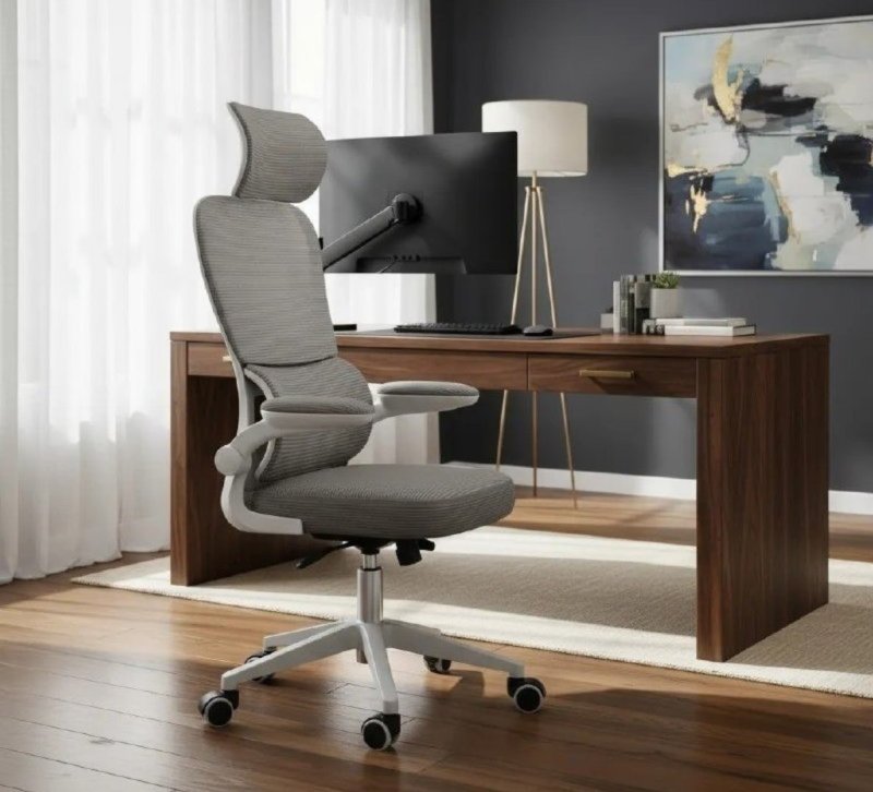 Cadeira Escritório Ergonômica Genebra G500 Luvinco Cor Cinza Com Suporte Lombar Estofado Mesh Malha