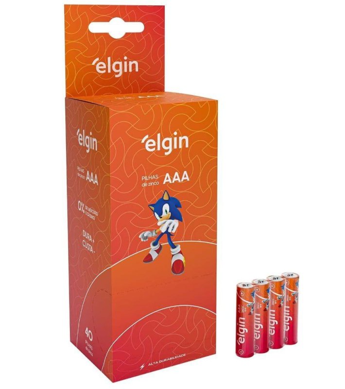 Caixa de Pilha AAA com 40 unidades Elgin Palito