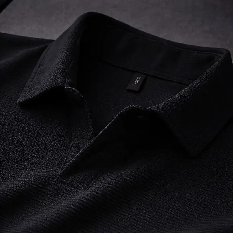 Camisa Camiseta Polo Masculina Texturizada Sem Botão