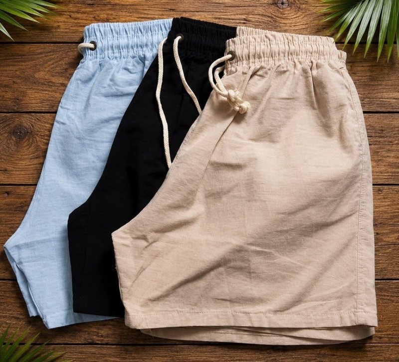 Kit 3 Shorts Masculino Bermuda Linho Verão Envio Imediato