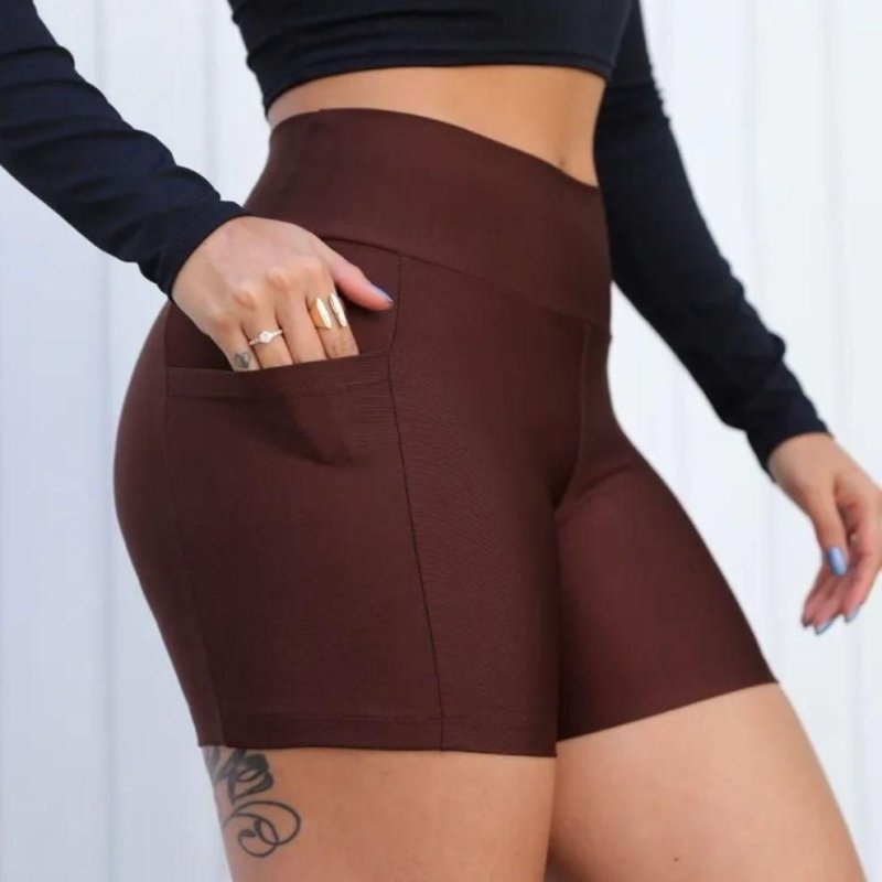 Shorts Academia Feminino Modelador Com Bolso (9 cores) + Frete Grátis