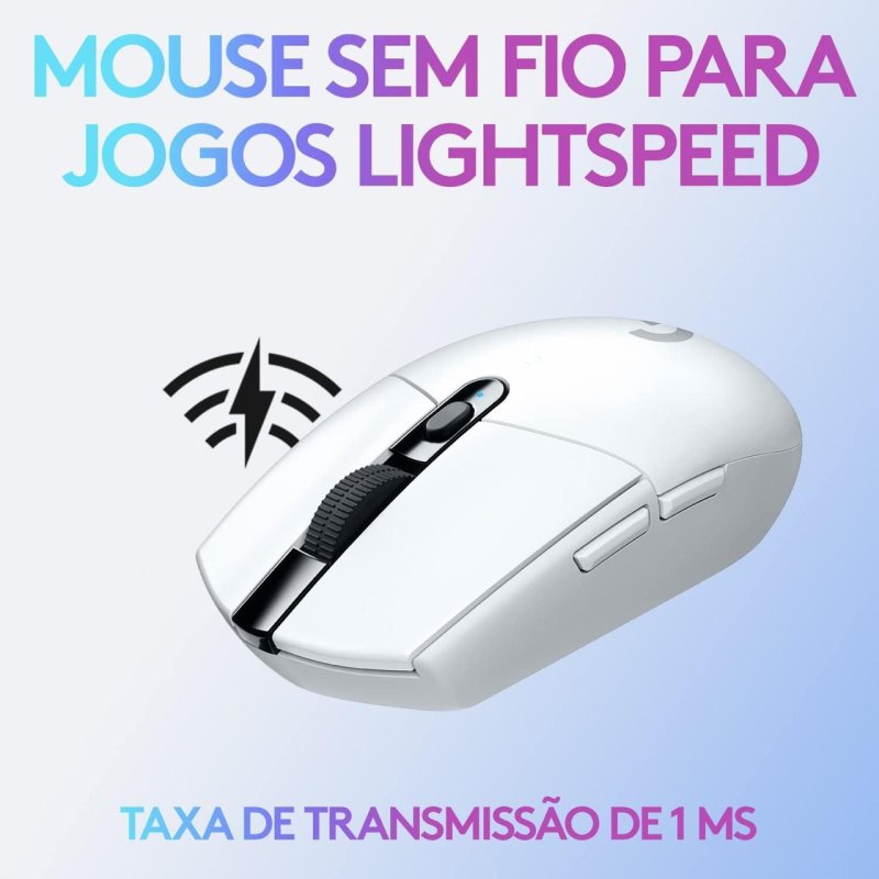 Mouse Gamer Sem Fio Logitech G305 LIGHTSPEED Branco