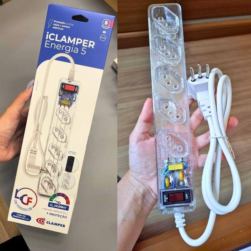 Filtro de linha de 5 tomadas Clamper iClamper Energia 5
