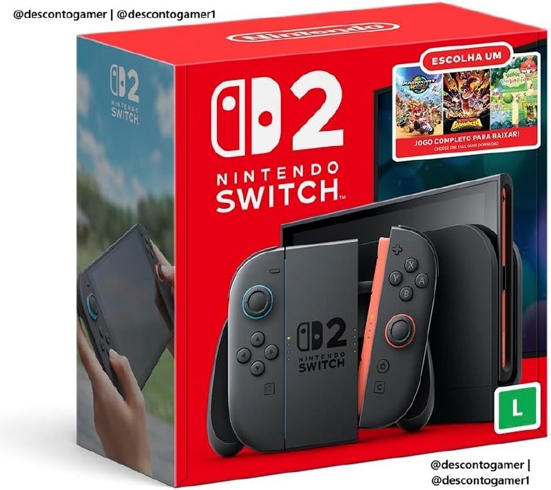 Bundle Nintendo Switch 2: Escolha Seu Jogo - Modelo Nacional de Tomada