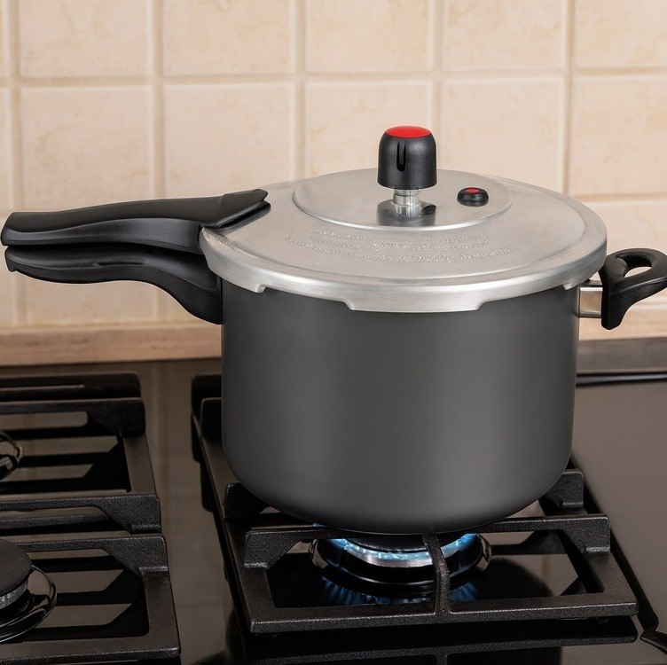 Panela de Pressão 4,5L Teflon Antiaderente Alegrete Cinza + Frete Grátis